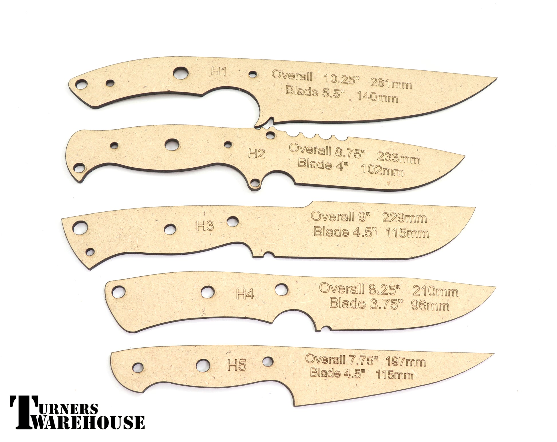 Knife templates â turners warehouse