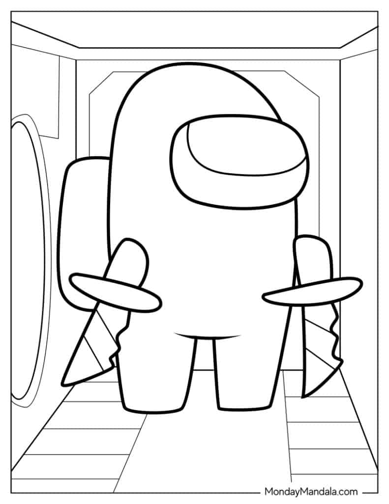 Among us coloring pages free pdf printables