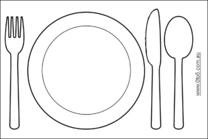 Place setting â plate fork knife spoon