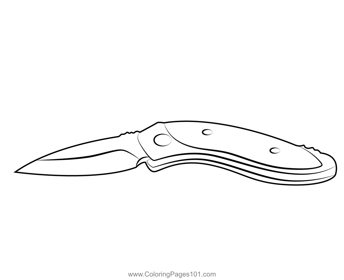 Pocket knife coloring page for kids