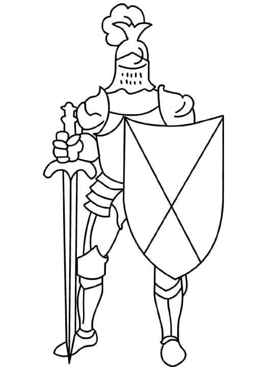 Basic knight coloring page