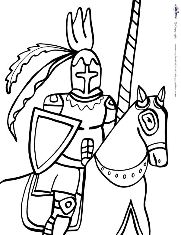 Printable knight coloring page