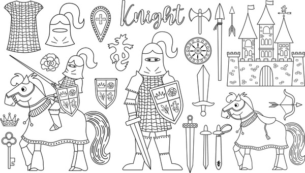 Thousand coloring book knight royalty