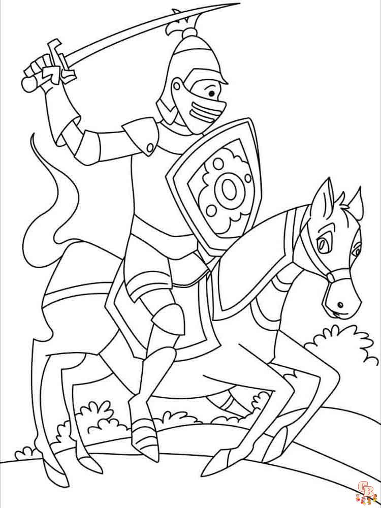 Free printable knights coloring pages for kids by