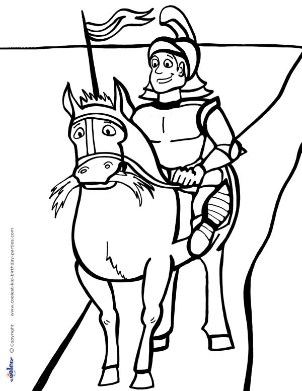 Printable knight coloring page