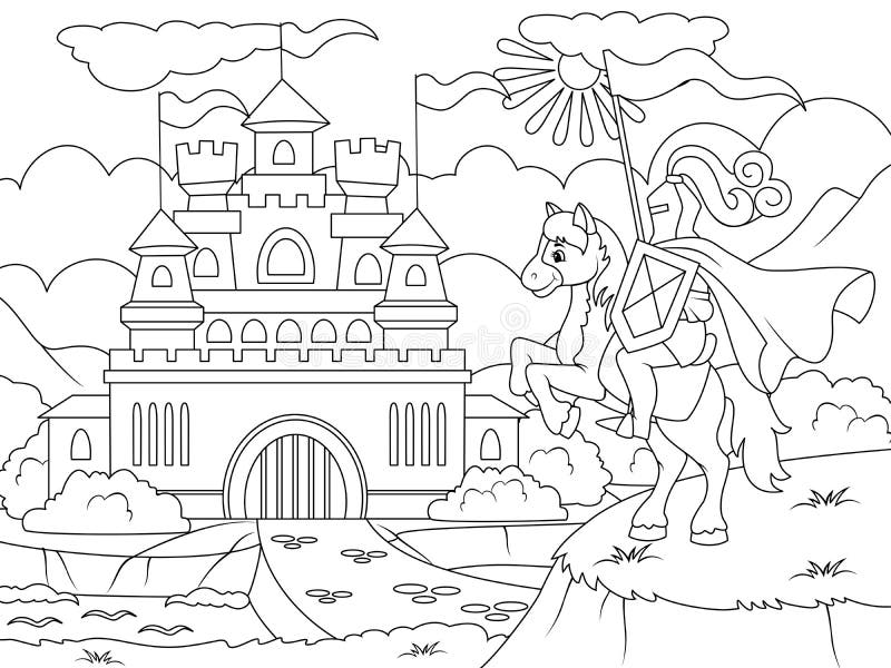 Knight coloring page stock illustrations â knight coloring page stock illustrations vectors clipart