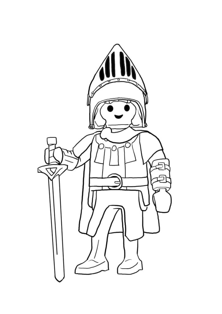 Drawing of a playmobil knight coloring page