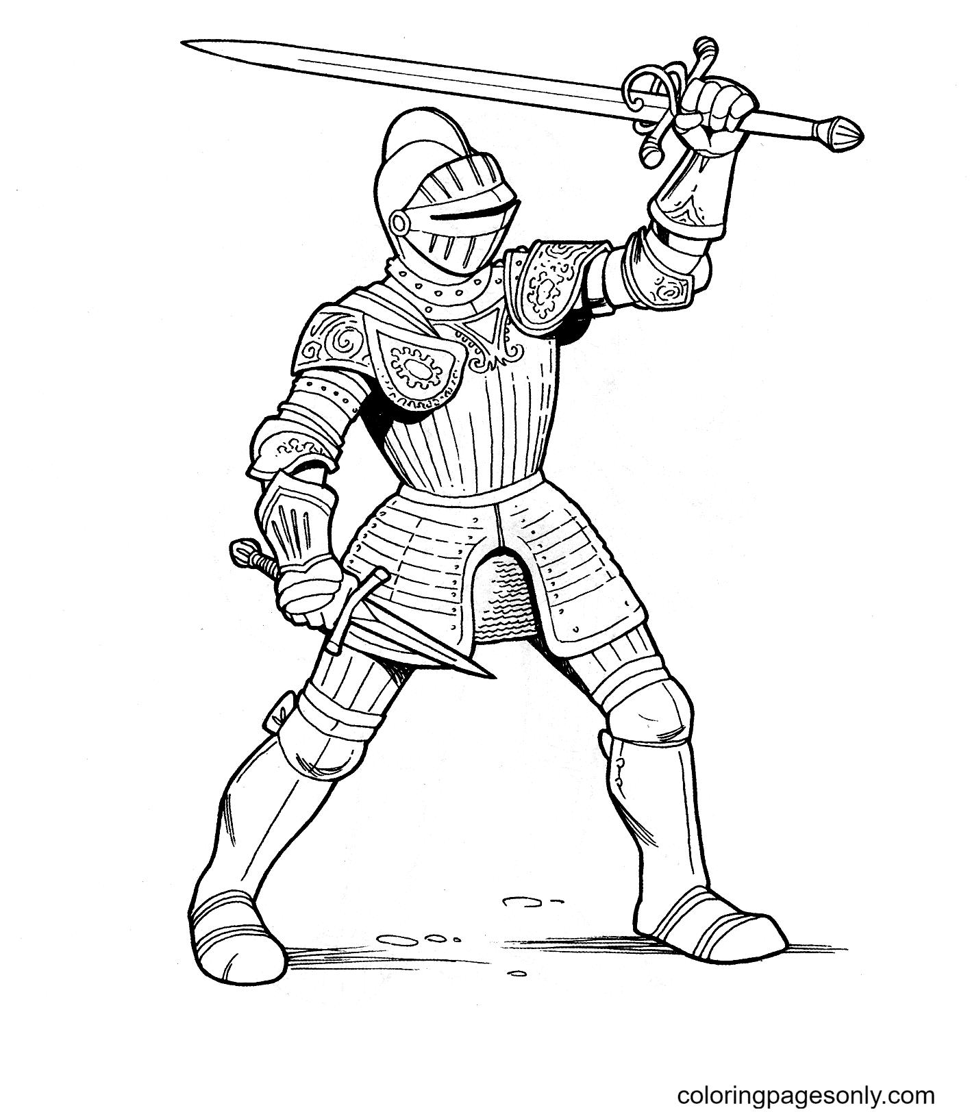 Knight coloring pages printable for free download