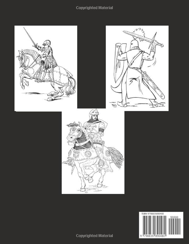 Knight coloring book knights coloring pages for adults and kids medieval era colouring book knights with swords armors and ancient weapons publishing la mimi books