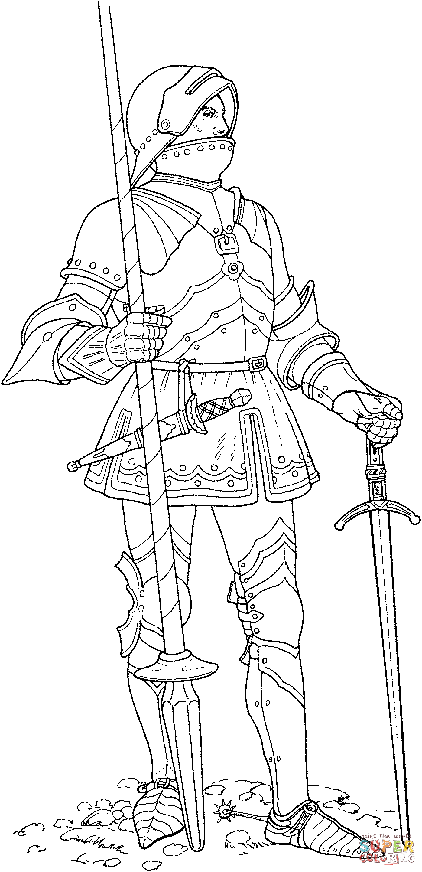 Knight with two swords coloring page free printable coloring pages coloring pages horse coloring pages coloring book download