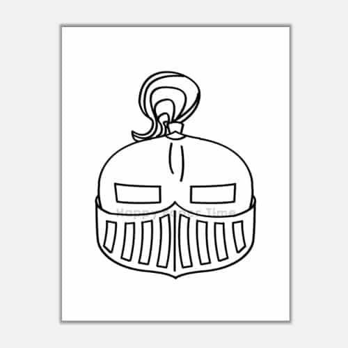 Knight masks helmets paper template