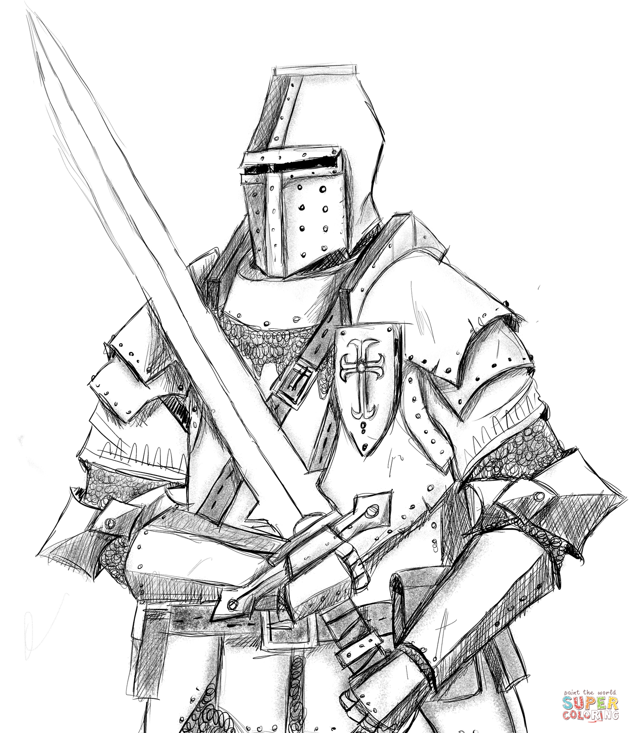 Knight coloring page free printable coloring pages