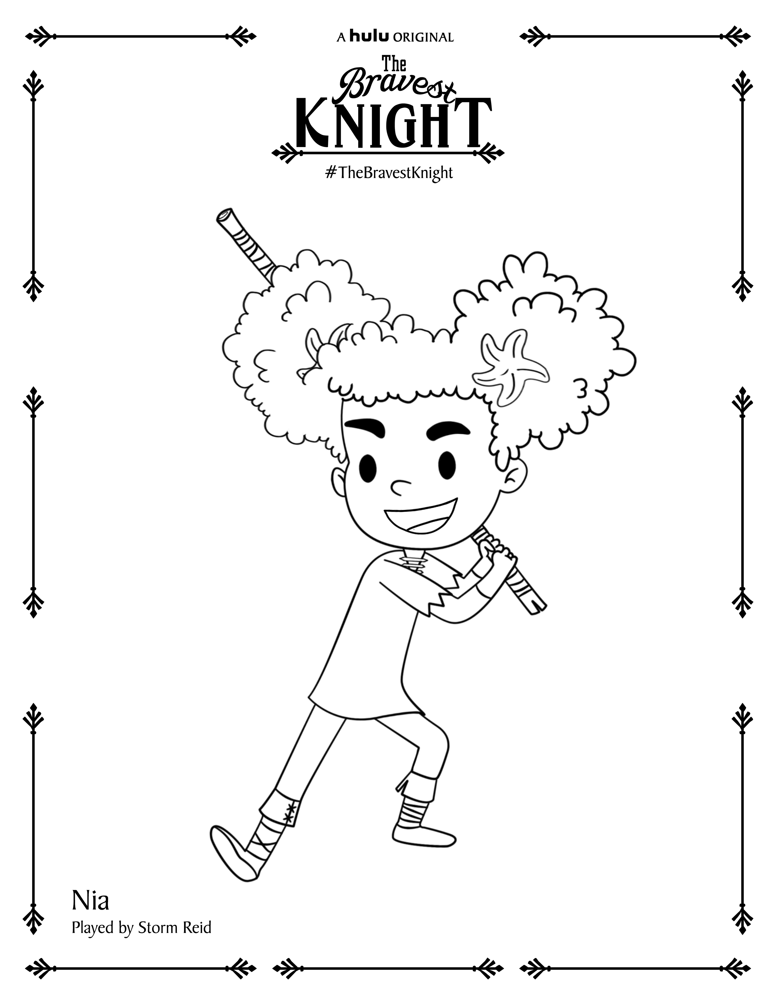 The bravest knight coloring and activities page