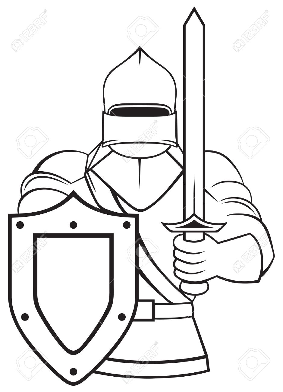 Medieval knight isolated on white background royalty free svg cliparts vectors and stock illustration image