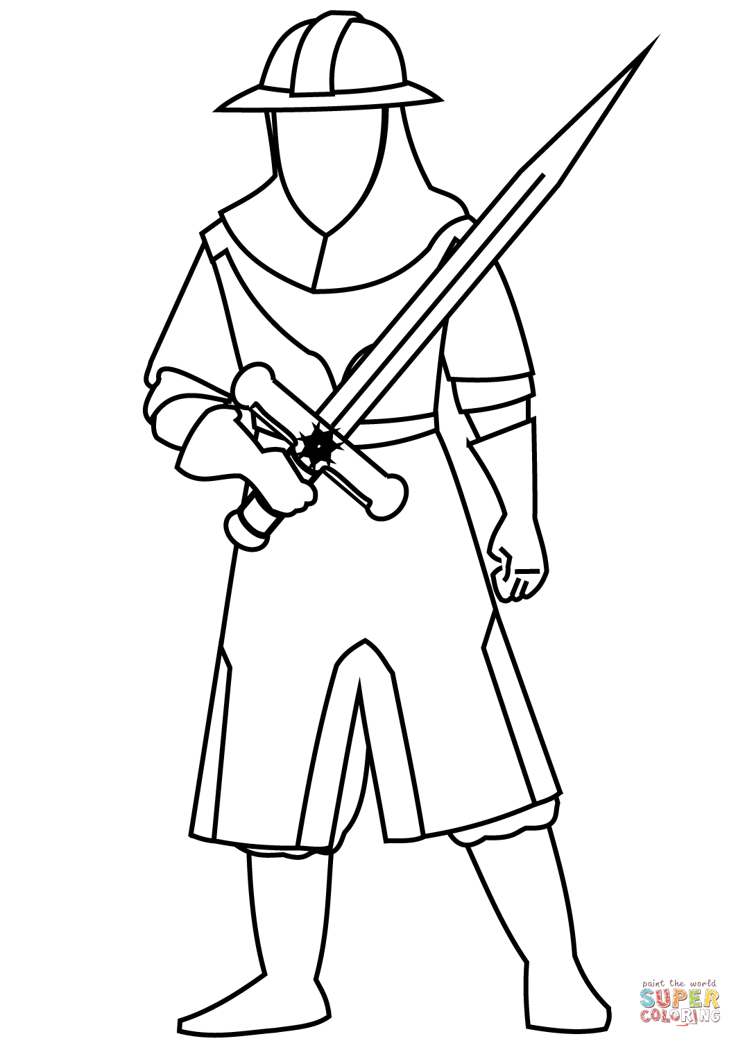 Knight coloring page free printable coloring pages