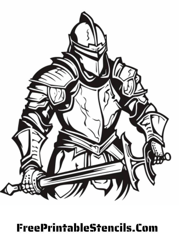 Free printable knight stencils and silhouettes