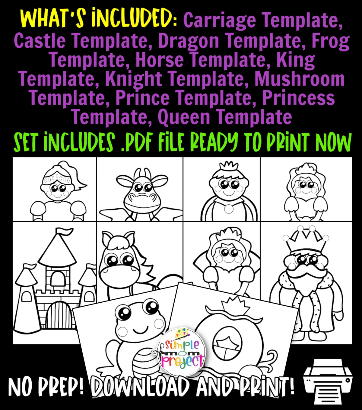 Storybook character printable templates