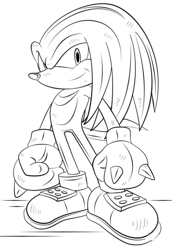 Airborne knuckles coloring page