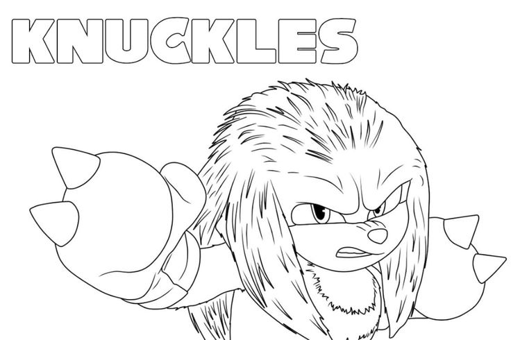 Printable knuckles coloring page coloring pages free printable coloring pages detailed coloring pages