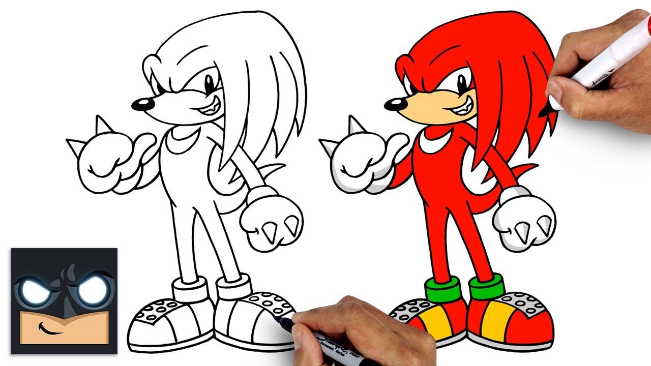 How to draw knuckles sonic draw color