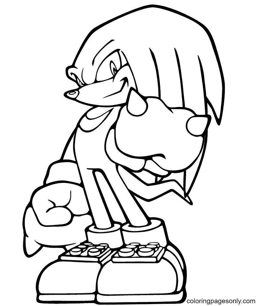 Knuckles coloring pages printable for free download