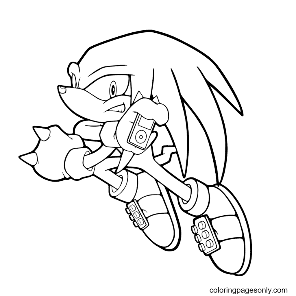 Knuckles coloring pages printable for free download