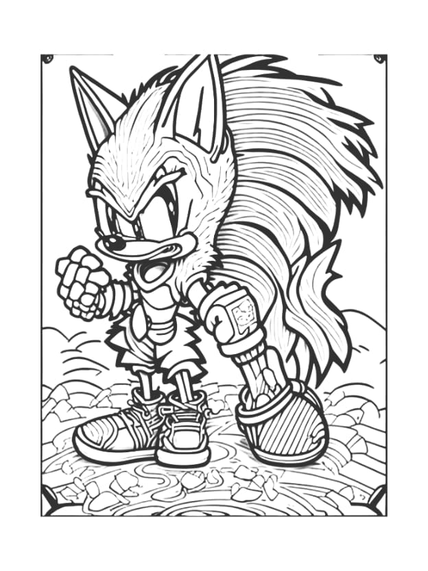 Sonic fnf coloring pages