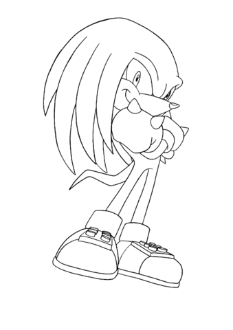 Knuckles the echidna coloring page free printable coloring pages