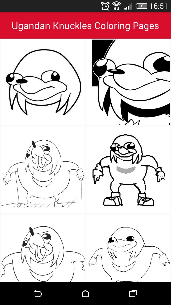 Ugandan knuckles coloring book apk per android download