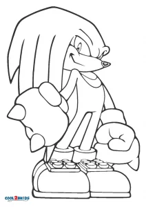 Free printable knuckles the echidna coloring pages for kids