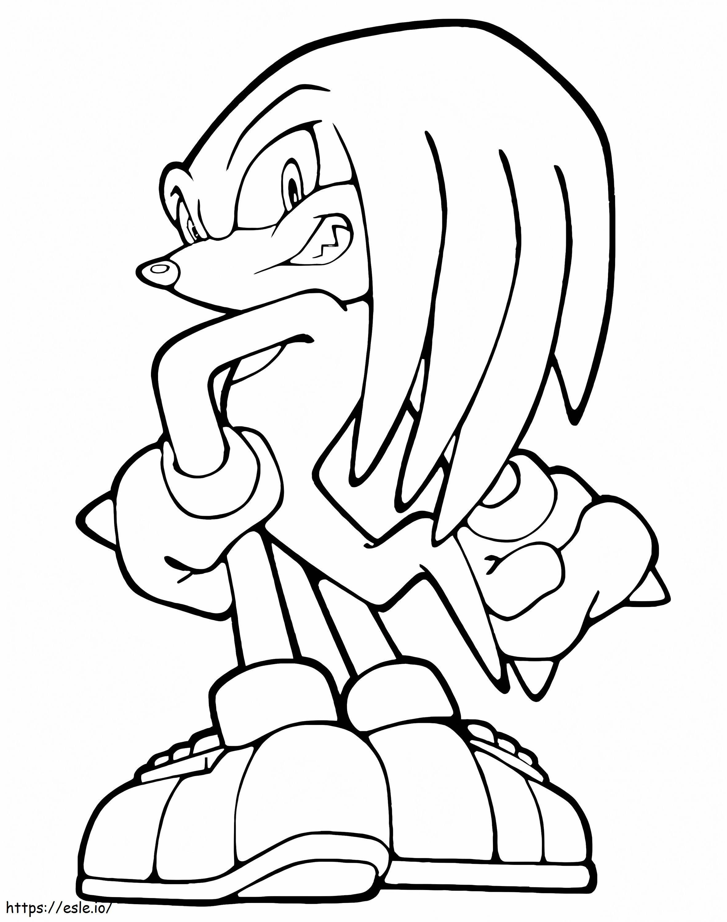 Print knuckles the echidna coloring page