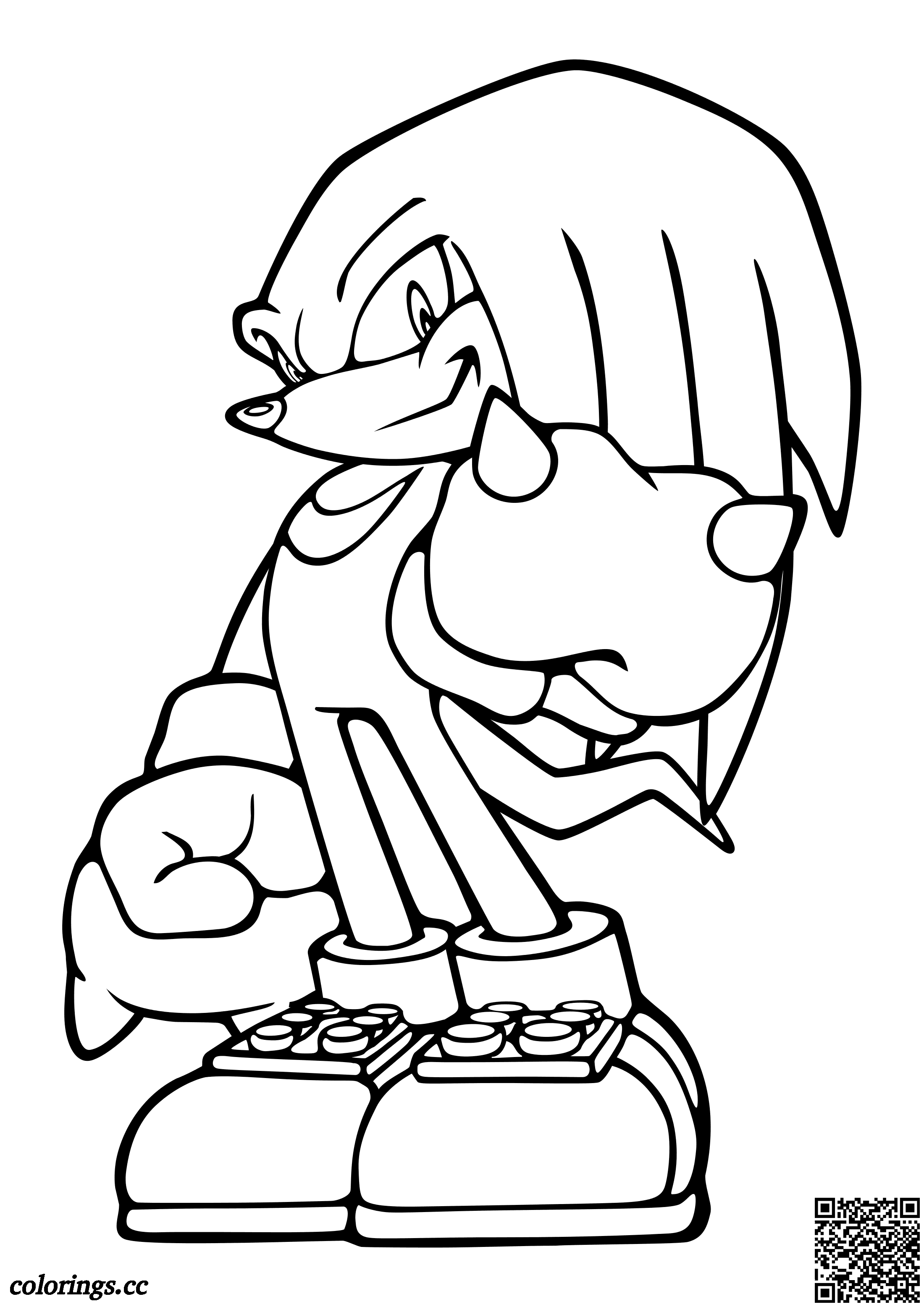 Knuckles the echidna is a member of the knuckles clan coloring pages sonic the hedgehog coloring pages