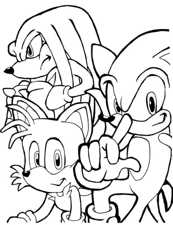 Knuckles the echidna coloring pages