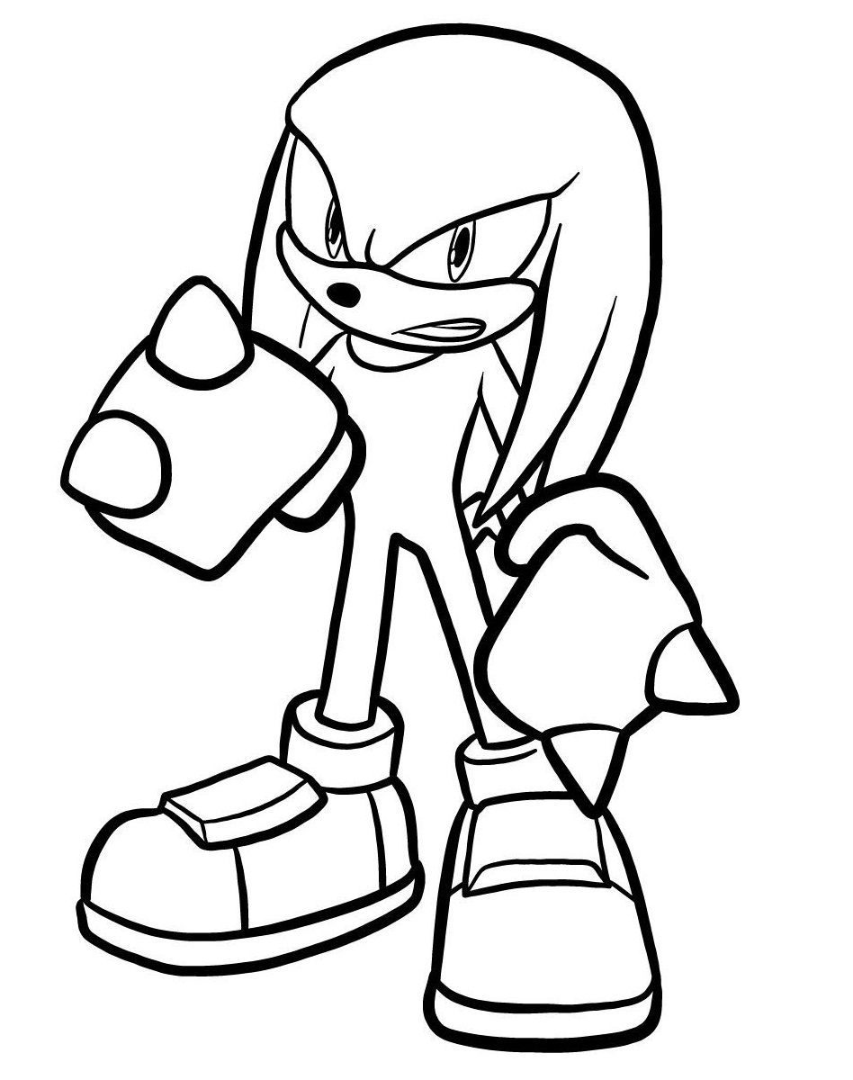 Easy knuckles the echidna coloring page coloring pages hedgehog colors coloring pages for kids