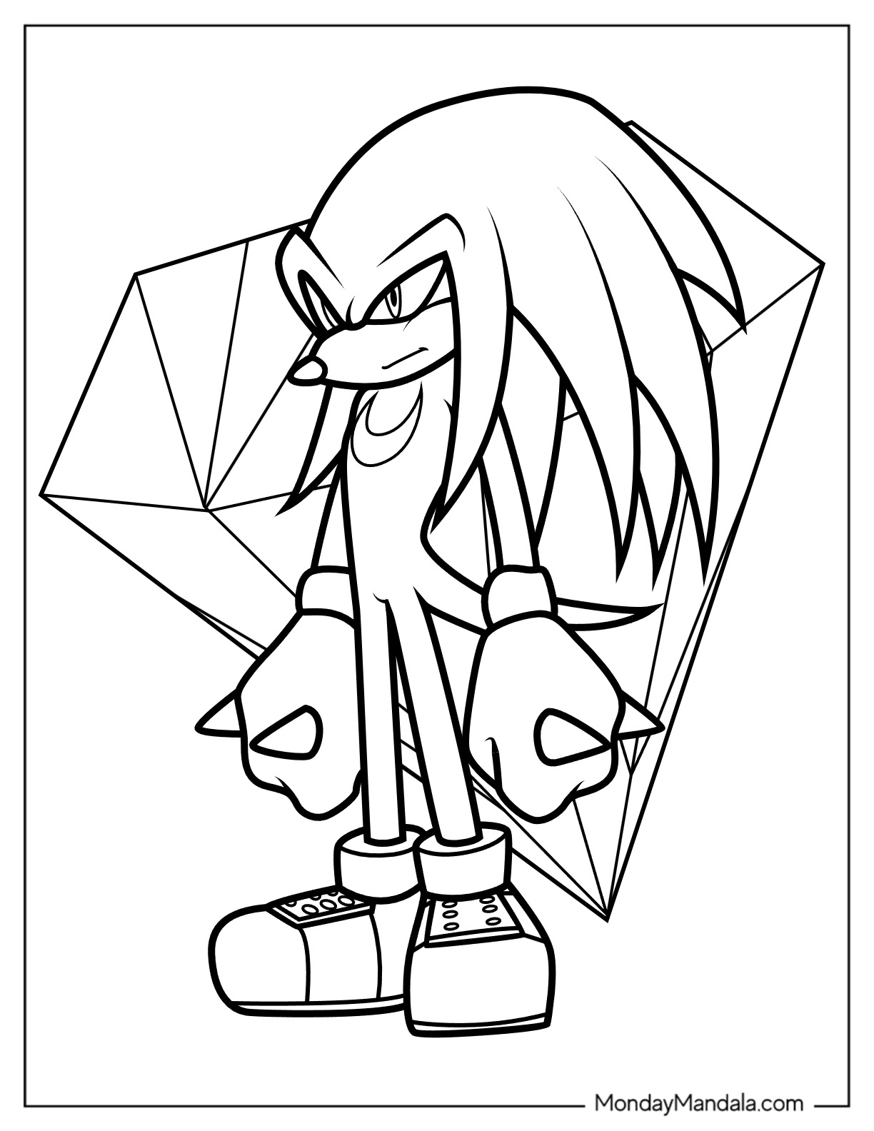 Knuckles coloring pages free pdf printables