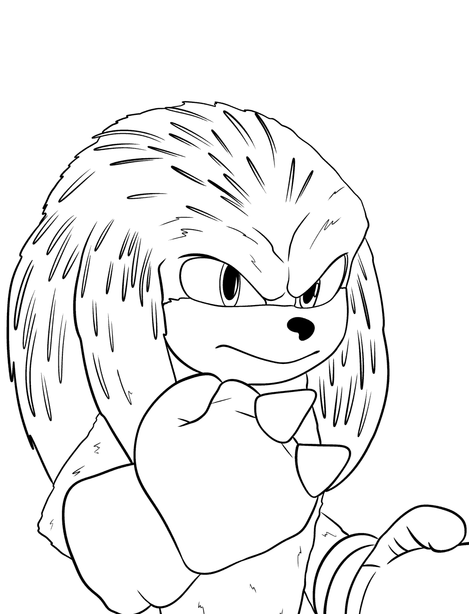 Sonic knuckles coloring page