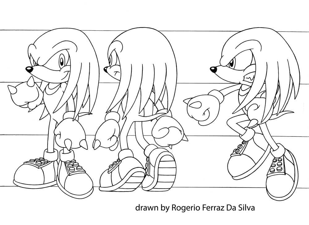 Knuckles model sheet by rogferraz on