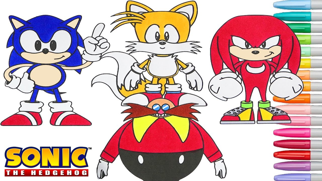 Sonic coloring pages tails eggman knuckles tails