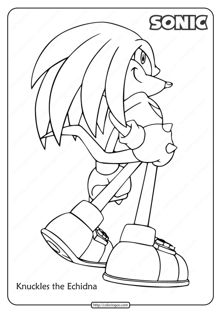 Knuckles the echidna sonic pdf coloring pages coloring pages printable coloring pages echidna