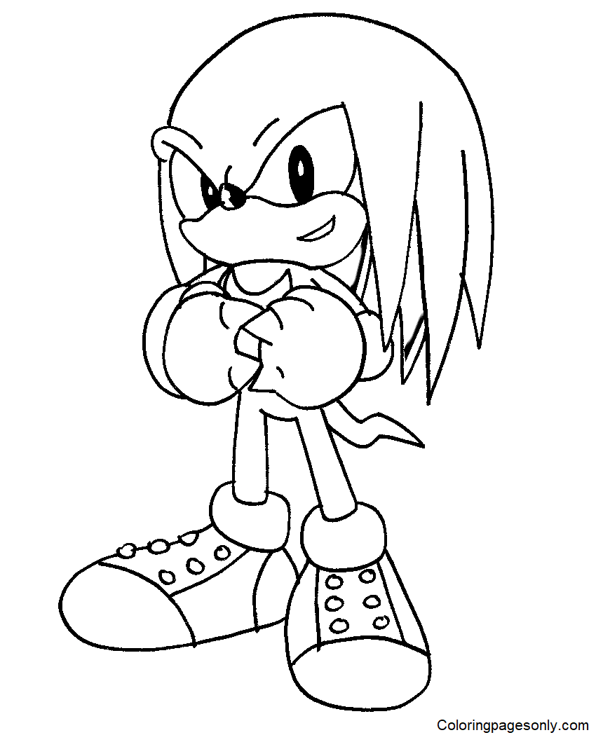 Knuckles coloring pages printable for free download