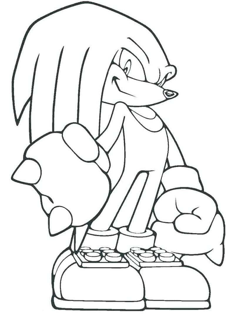 Cool knuckles the echidna coloring page