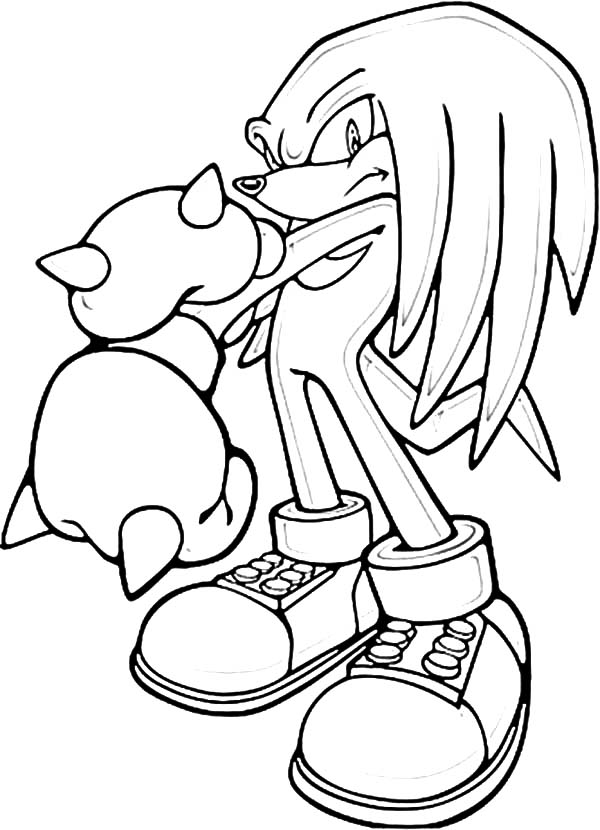 Sonic knuckles punch break coloring pages