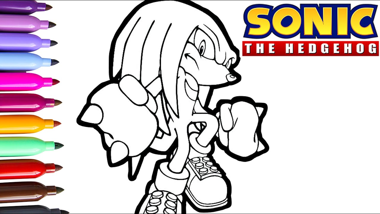 Coloring knuckles sonic coloring pages coloring videos for kids