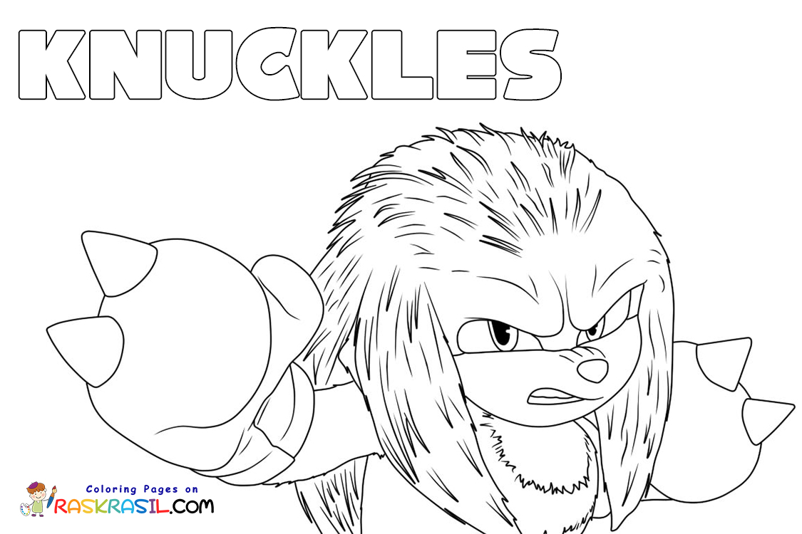 Knuckles the echidna coloring pages