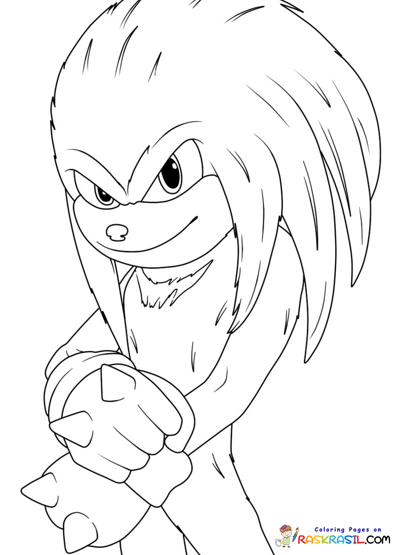 Knuckles the echidna coloring pages