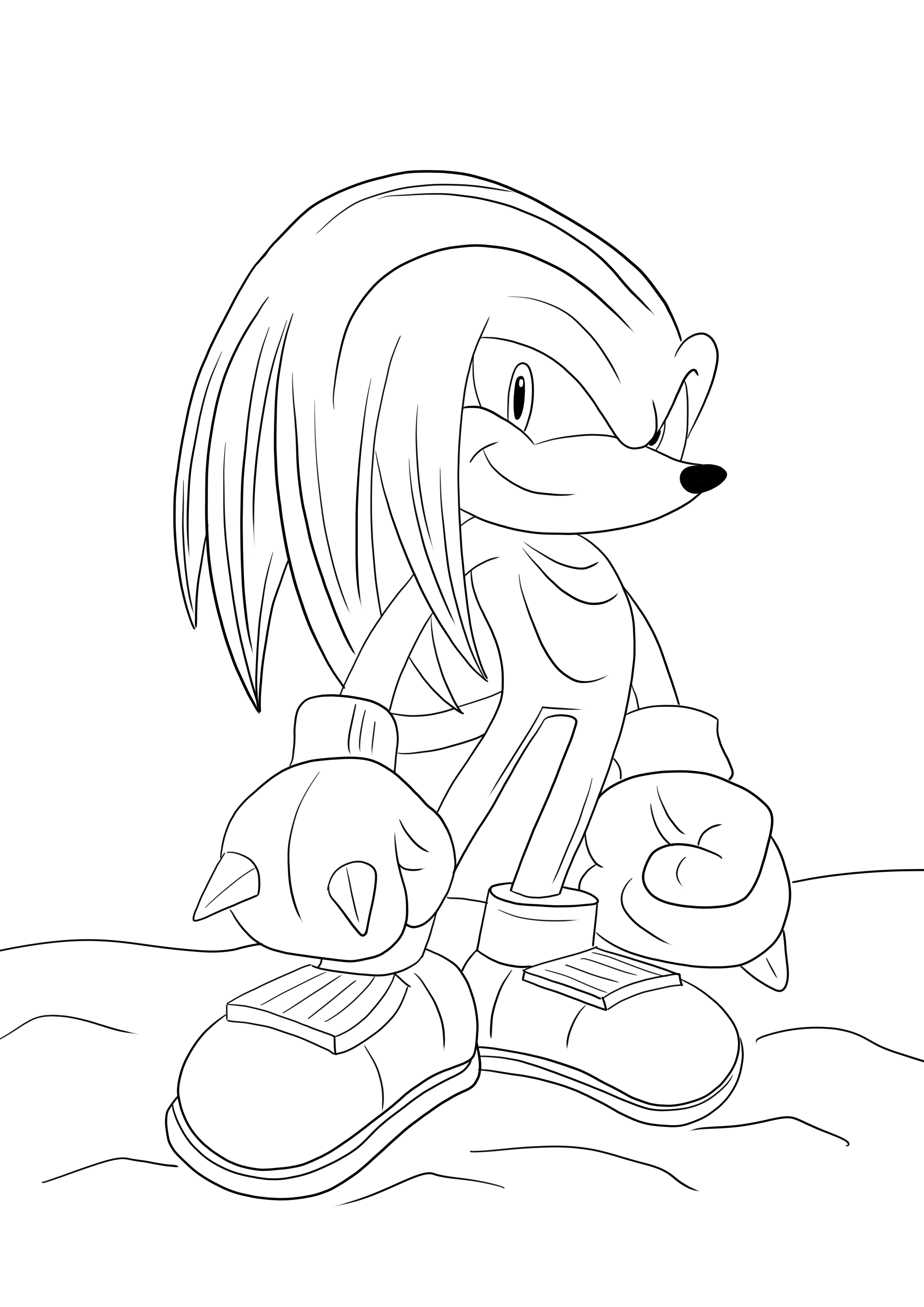 Knuckles the echidna to print and download free