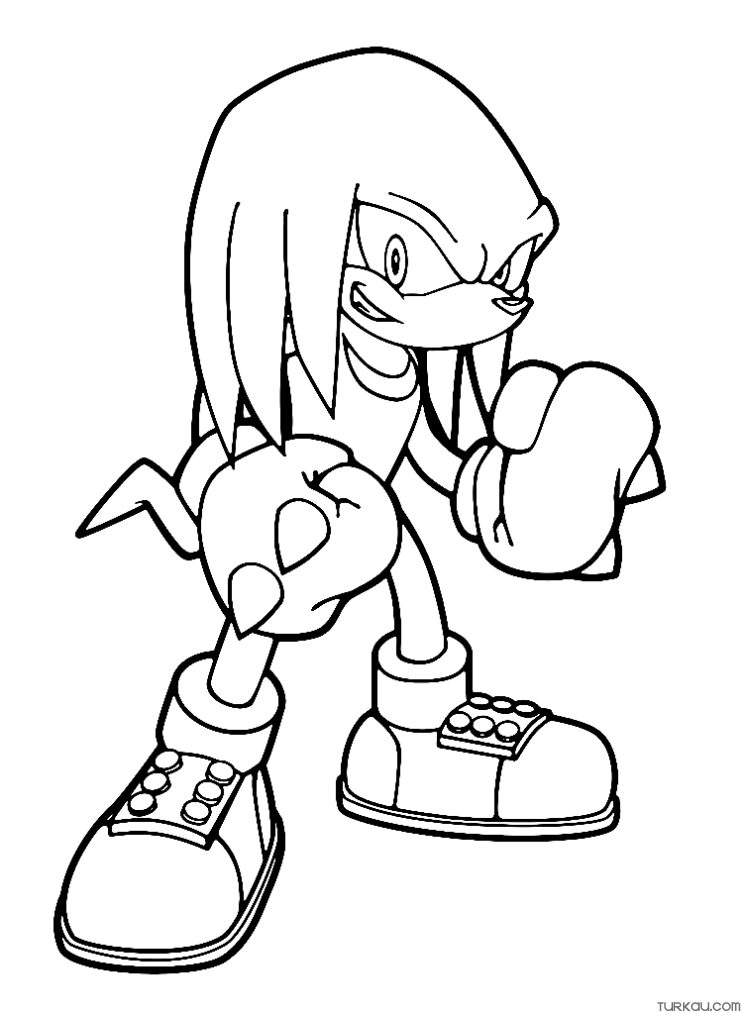 Sonic knuckles coloring page