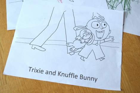 Knuffle bunny coloring sheet blank