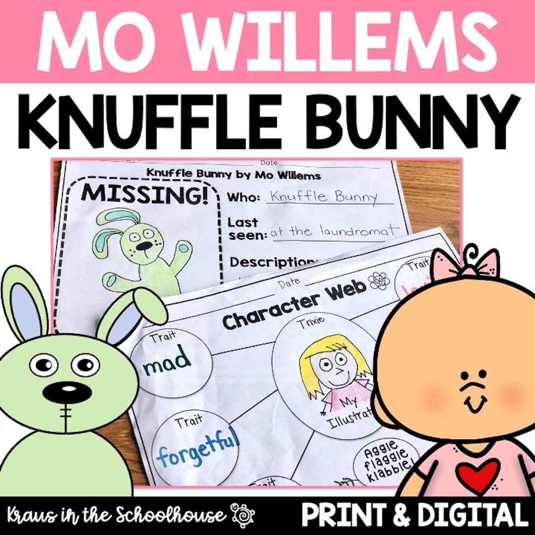 Knuffle bunny book study mo willems author study knuffle bunny worksheets and activity sheets read and respond activities