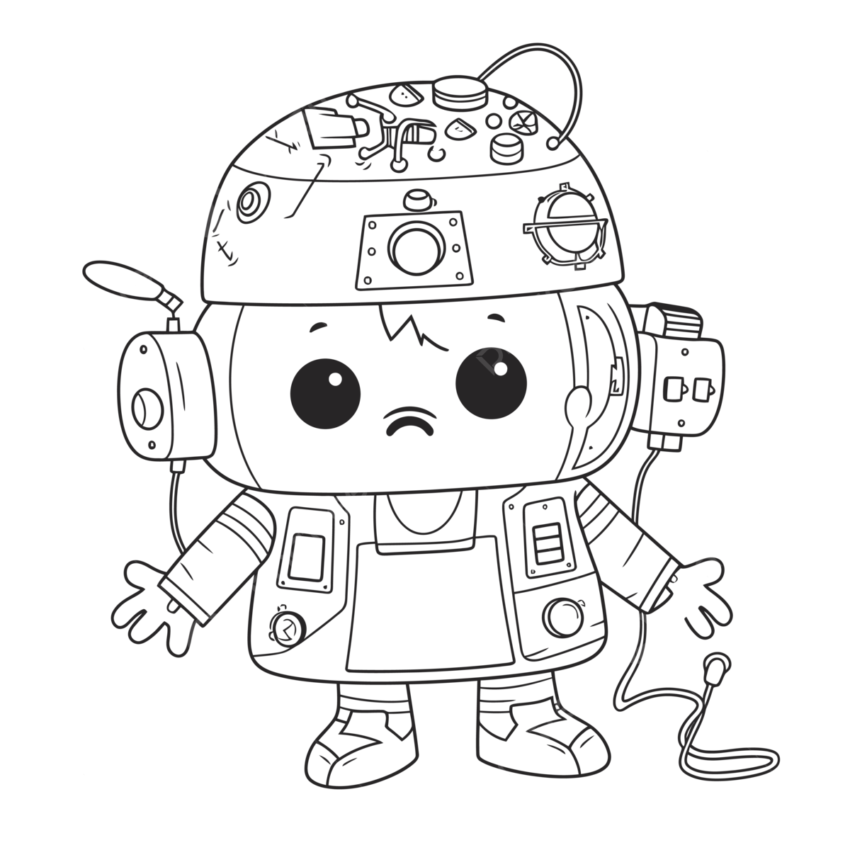 Coloring pages of a robot from knufflebunny outline sketch drawing vector electrical engineering drawing electrical engineering outline electrical engineering sketch png and vector with transparent background for free download